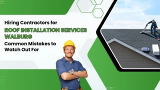 Contractor promoting roof installation services in Walburg.