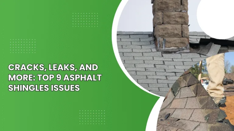 Damaged asphalt shingle roof with cracks and leaks around chimney and edges.