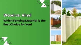 Wood vs vinyl fencing comparison showing wooden fences and vinyl fences to help homeowners choose the best fencing material.