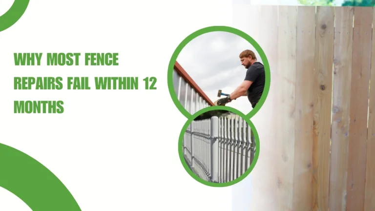 Damaged fence repair failing within 12 months due to poor materials and improper installation