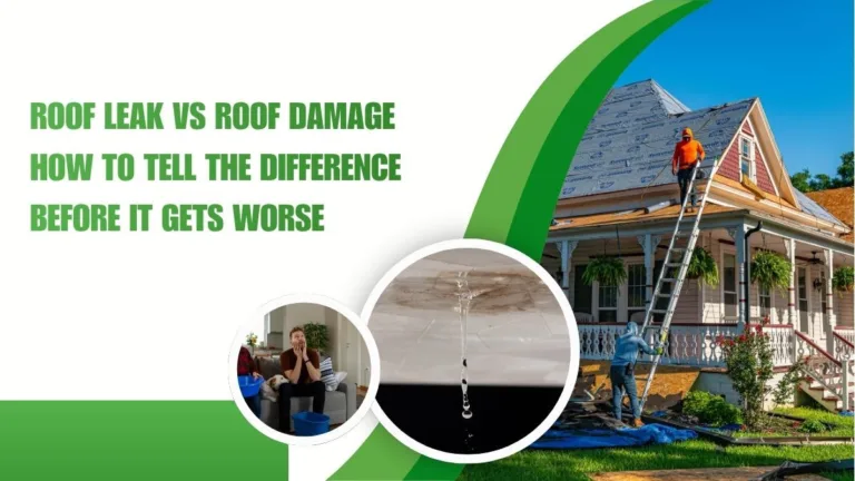 Homeowner checking gutters for shingle granules as sign of roof damage in Temple TX