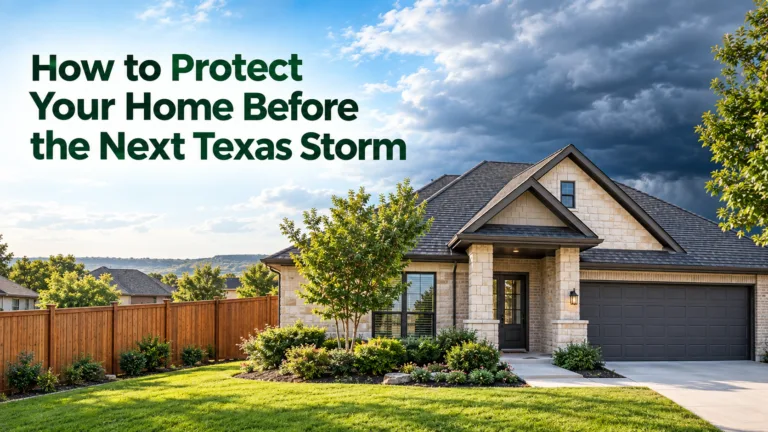 Texas residential home prepared for severe weather with strong roof and fencing