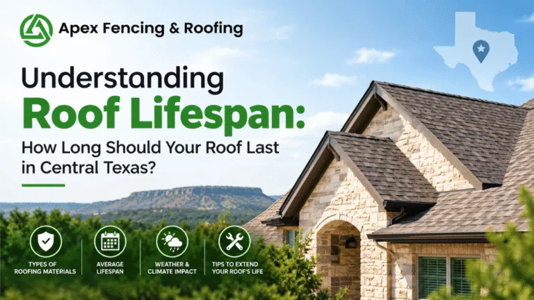 Aging residential roof showing deteriorated shingles and weathering in Central Texas climate