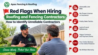 Red flags when hiring roofing and fencing contractors blog post featured banner.